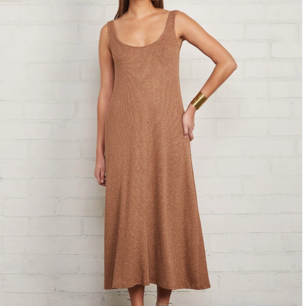 Rachel Pally METALLIC RIB FIONA DRESS  - Gold